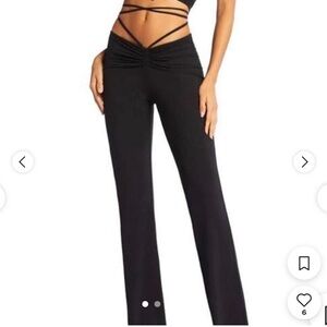 I.AM.GIA Halo Black Wrap Tie Waist Ruched Pants Sz Xs